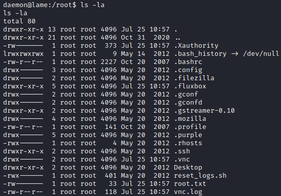 Files in root directory